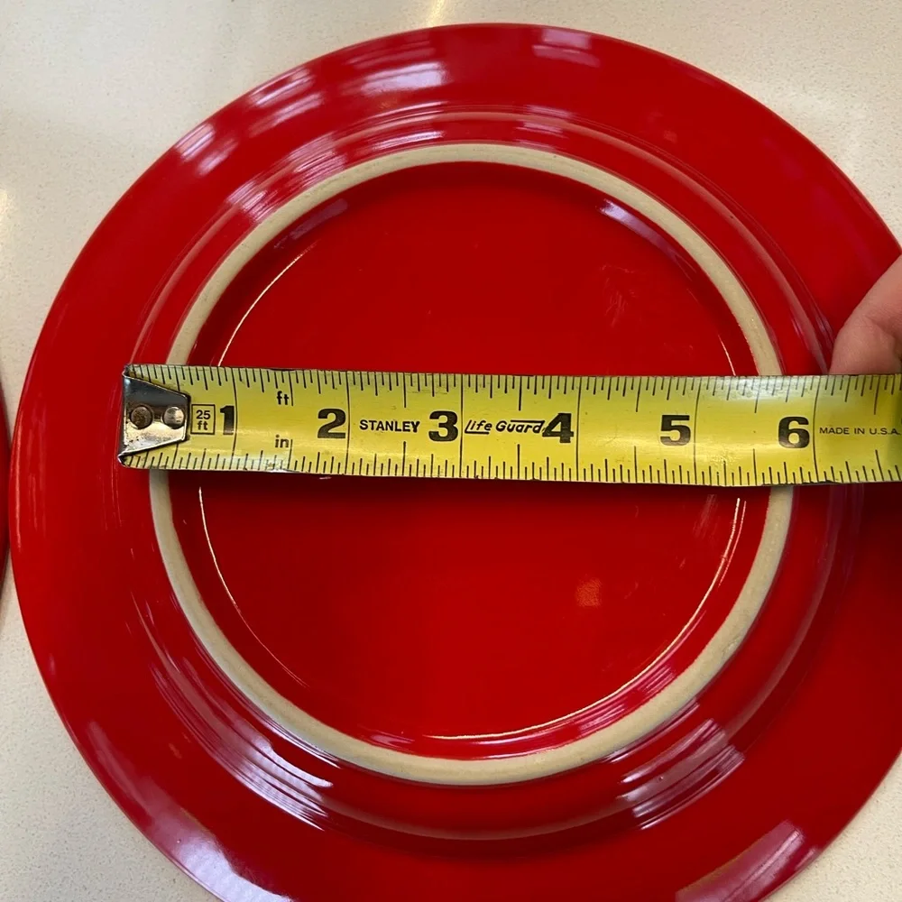 Set of 2 Le Creuset red Cerise 10” Pasta/cereal Bowls, beautiful!_3